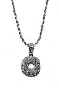 BUBBLE CRYSTAL INITIAL PENDANT NECKLACE