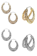 Load image into Gallery viewer, CUT OFF WITH RHINESTONE HOOP EARRING