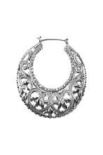 Load image into Gallery viewer, CUT OFF WITH RHINESTONE HOOP EARRING