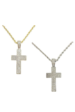 HIP HOP ICED OUT CROSS PENDANT CHAIN