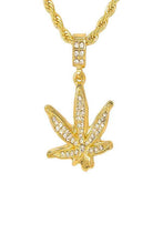 Load image into Gallery viewer, HIP HOP ICED OUT LEAF PENDANT CHAIN