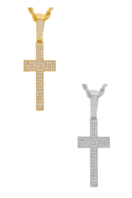 HIP HOP ICED OUT CROSS PENDANT CHAIN