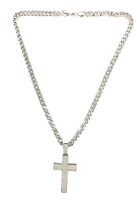 HIP HOP ICED OUT CROSS PENDANT CUBAN CHAIN