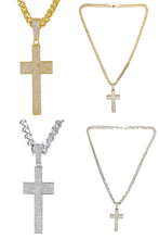 Load image into Gallery viewer, HIP HOP ICED OUT CROSS PENDANT CUBAN CHAIN