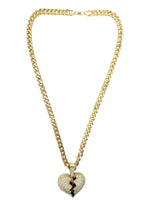 Load image into Gallery viewer, HIP HOP ICED OUT LOVE PENDANT CUBAN CHAIN