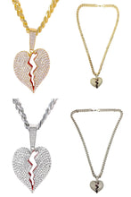 Load image into Gallery viewer, HIP HOP ICED OUT LOVE PENDANT CUBAN CHAIN