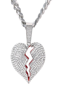 HIP HOP ICED OUT LOVE PENDANT CUBAN CHAIN