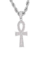 Load image into Gallery viewer, HIP HOP ICED OUT ANKH CROSS PENDANT ROPE CHAIN