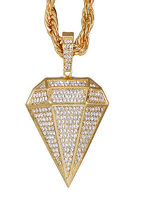 HIP HOP ICED OUT DIAMOND PENDANT ROPE CHAIN