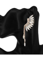 Load image into Gallery viewer, EARRINGS  CRYSTAL WING FRINGE