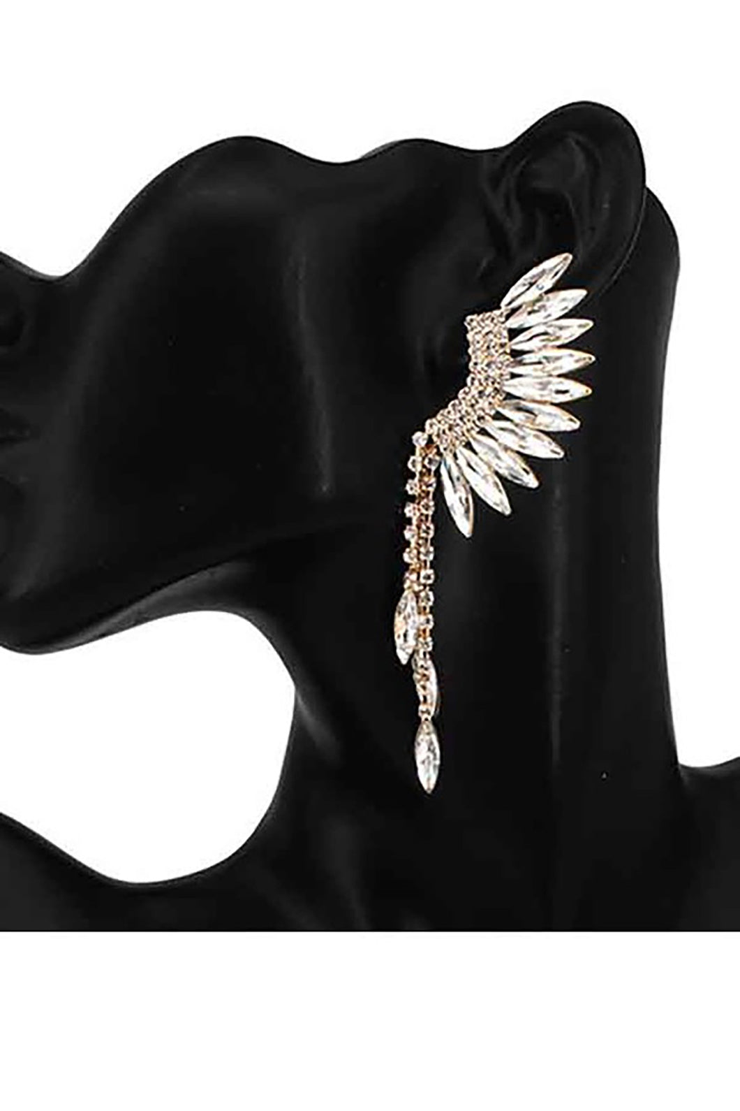 EARRINGS  CRYSTAL WING FRINGE