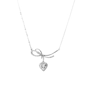 Bow Heart Dangle Necklace