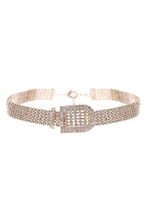 Load image into Gallery viewer, Buckle Shape  Rhinestone Covered Choker Necklace.