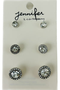 CRYSTAL STUD EARRINGS SET