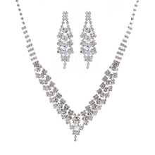 Load image into Gallery viewer, Crytal Rhinestone Drop Earring Necklace Set