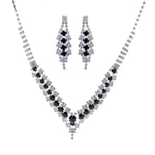 Load image into Gallery viewer, Crytal Rhinestone Drop Earring Necklace Set