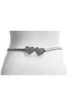 Load image into Gallery viewer, OUBLE RHINESTONE HEART BUCKLE STRETCH BELT