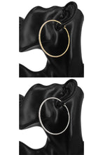 Load image into Gallery viewer, Rhinestone 60mm Crystal Wire Hoop Earrings