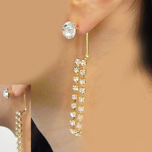 FRONT & BACK CRYSTAL POST EARRING