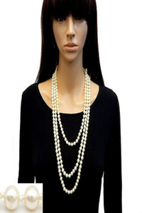 GLASS PEARL LONG NECKLACE