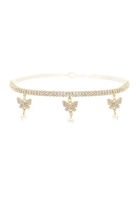 RHINESTONE BOW PENDANT CHOKER