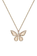 Load image into Gallery viewer, CUBIC ZIRCONIA BAGUETTE BUTTERFLY NECKLACE