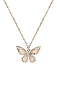 CUBIC ZIRCONIA BAGUETTE BUTTERFLY NECKLACE