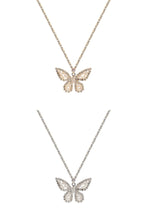 Load image into Gallery viewer, CUBIC ZIRCONIA BAGUETTE BUTTERFLY NECKLACE