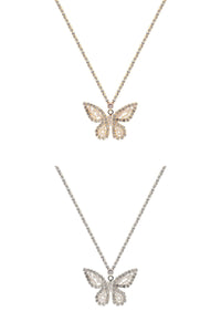 CUBIC ZIRCONIA BAGUETTE BUTTERFLY NECKLACE