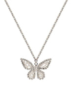 Load image into Gallery viewer, CUBIC ZIRCONIA BAGUETTE BUTTERFLY NECKLACE