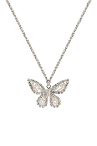 CUBIC ZIRCONIA BAGUETTE BUTTERFLY NECKLACE