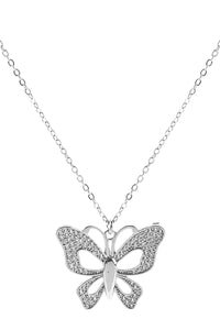 CUBIC ZIRCONIA HOLLOW BUTTERFLY NECKLACE