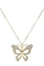 Load image into Gallery viewer, CUBIC ZIRCONIA HOLLOW BUTTERFLY NECKLACE