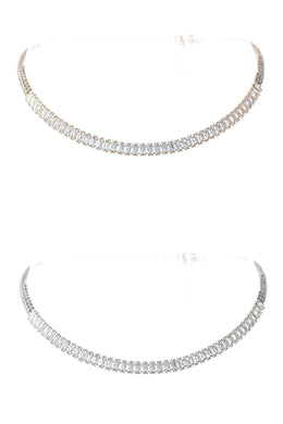 BAGUETTE CUBIC ZIRCONIA COLLAR NECKLACE