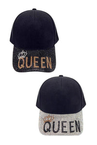 POLYESTER WITH RHINESTONE QUEEN BALL CAP
