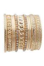 Load image into Gallery viewer, RHINESTONE&amp;CHAIN&amp;TEXTUED 15PC BANGLE SET