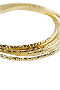 Mix pattern metal bangle set.