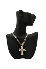 Load image into Gallery viewer, CROSS  WITH PRAYING HANDS PENDANT LONG NECKLACE