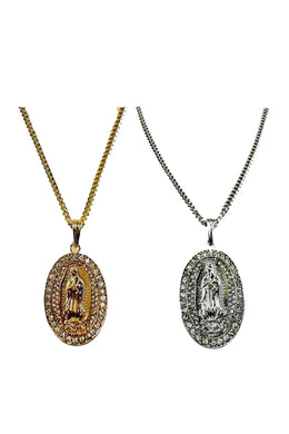 VIRGEN OF GUADALUPE MEDAL PENDANT NECKLACE