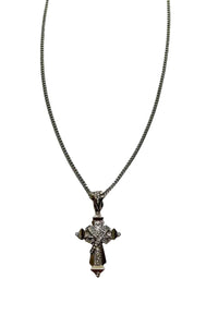 CROSS RHINESTONE PENDANT LONG NECKLACE