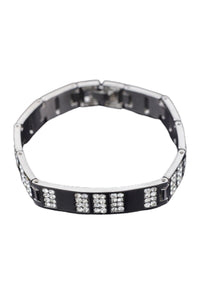 Crystal studded metal bracelet