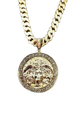 MEDUSA PENDANT CUBAN CHAIN NECKLACE