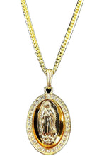 Load image into Gallery viewer, VIRGEN OF GUADALUPE MEDAL PENDANT NECKLACE