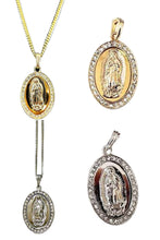 Load image into Gallery viewer, VIRGEN OF GUADALUPE MEDAL PENDANT NECKLACE