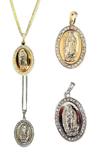 VIRGEN OF GUADALUPE MEDAL PENDANT NECKLACE