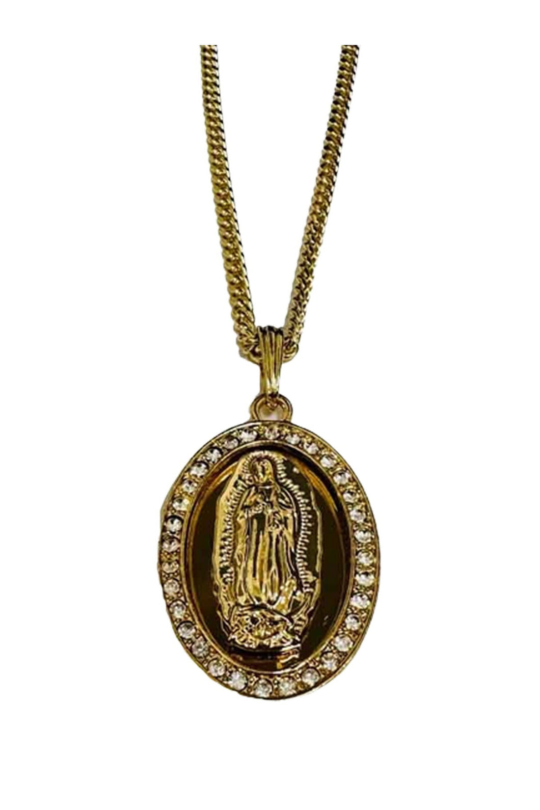 VIRGEN OF GUADALUPE MEDAL PENDANT NECKLACE