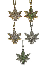 Load image into Gallery viewer, Full Rhinestone leaf Pendant long Necklace