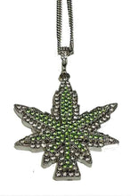 Load image into Gallery viewer, Full Rhinestone leaf Pendant long Necklace