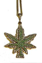 Load image into Gallery viewer, Full Rhinestone leaf Pendant long Necklace