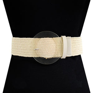 BELT RATAN STRETCH CIRCLE BUCKLE